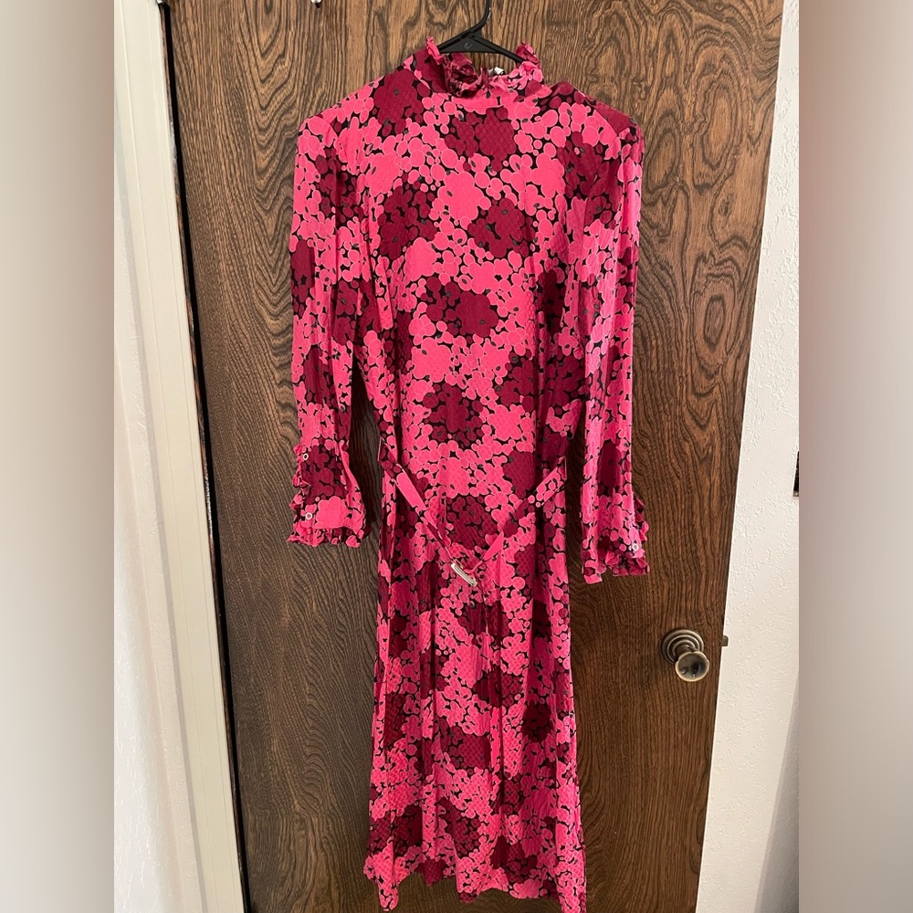 Kate Spade Pink and Red Floral Midi Dress